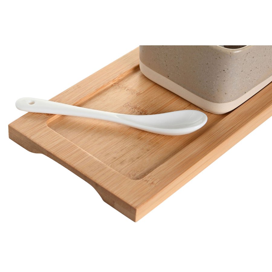 St til appetizere DKD Home Decor 29 x 11,5 x 1,5 cm Porceln Multifarvet Bambus Skandinavisk #7