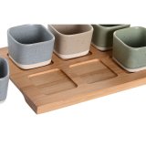St til appetizere DKD Home Decor 21,6 x 15 x 1,5 cm Porceln Multifarvet Bambus Skandinavisk #7