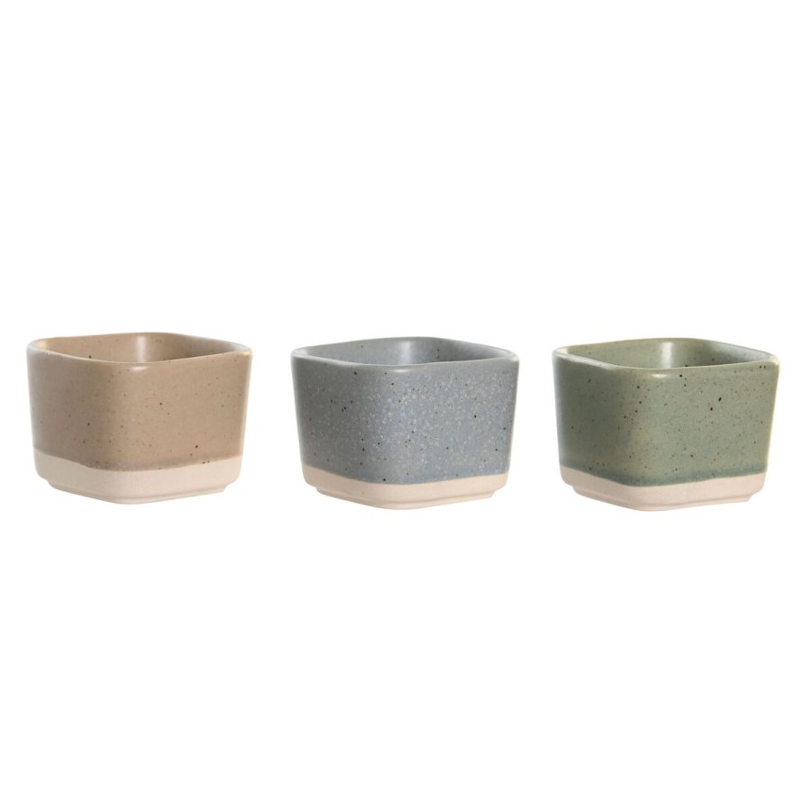 St til appetizere DKD Home Decor 21,6 x 15 x 1,5 cm Porceln Multifarvet Bambus Skandinavisk #4