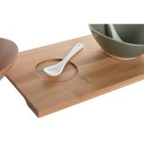 St til appetizere DKD Home Decor 29 x 15,5 x 1,5 cm Porceln Multifarvet Bambus Skandinavisk #7
