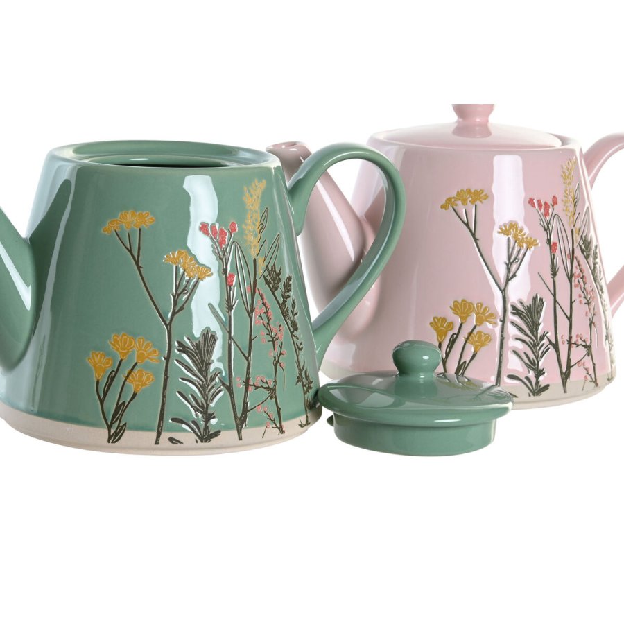 Tekande DKD Home Decor Pink Grn Stentj (2 enheder) #7