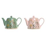 Tekande DKD Home Decor Pink Grn Stentj (2 enheder) #1