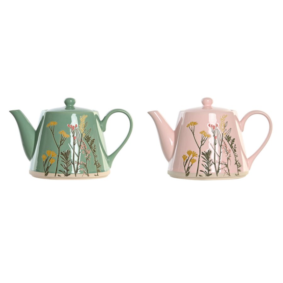 Tekande DKD Home Decor Pink Grn Stentj (2 enheder) #1