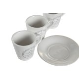 Set med kopper og underkopper DKD Home Decor Hvid Metal Stentj 90 ml 8 x 6 x 6 cm 11 x 11 x 2 cm #7