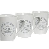 Set med kopper og underkopper DKD Home Decor Hvid Metal Stentj 300 ml 14 x 14 x 31 cm 12,5 x 9,5 x 10,5 cm (5 Dele) #4