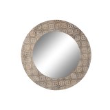 Vgspejl DKD Home Decor Hvid Brun Mandala Indianer mand Afkldt 76 x 4 x 76 cm #1