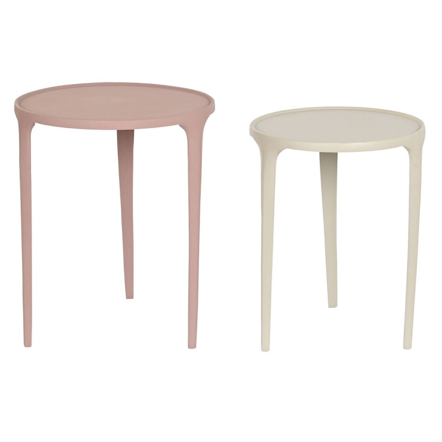 St med 2 borde DKD Home Decor Beige Pink 40 x 40 x 50 cm #1