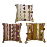 Pude DKD Home Decor 40 x 15 x 40 cm Hvid Rdbrun Sennep (3 Dele) #1