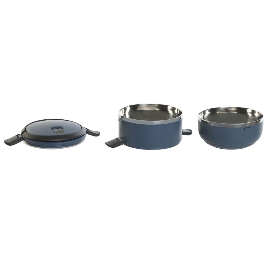 Madkasse DKD Home Decor Bl Hvid Mrkegr Rustfrit stl polypropylen 1,5 L (2 enheder) #7