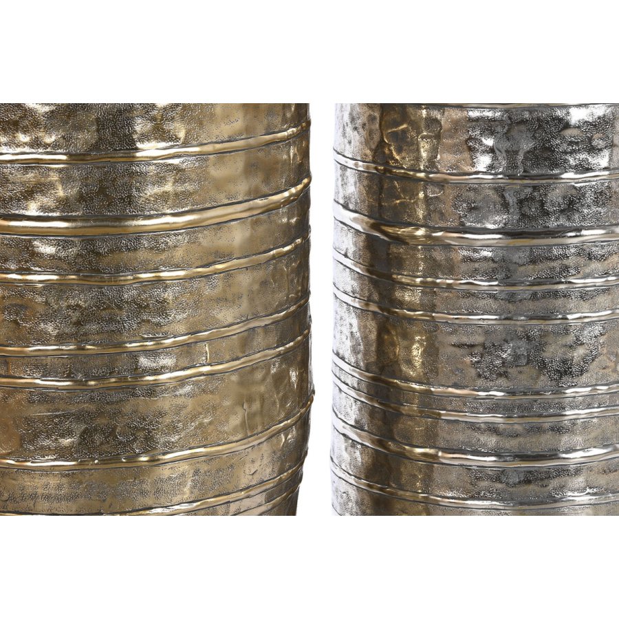 Vase DKD Home Decor Gylden Slvfarvet Aluminium Moderne 31 x 31 x 106 cm #2