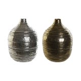 Vase DKD Home Decor 20 x 20 x 28,5 cm Slvfarvet Gylden Aluminium Moderne (2 enheder) #1