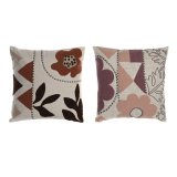 Pude DKD Home Decor Hvid Pink 45 x 15 x 45 cm (2 enheder) #1