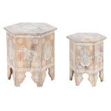St med 2 borde DKD Home Decor Natur 48 x 41,5 x 49 cm #1