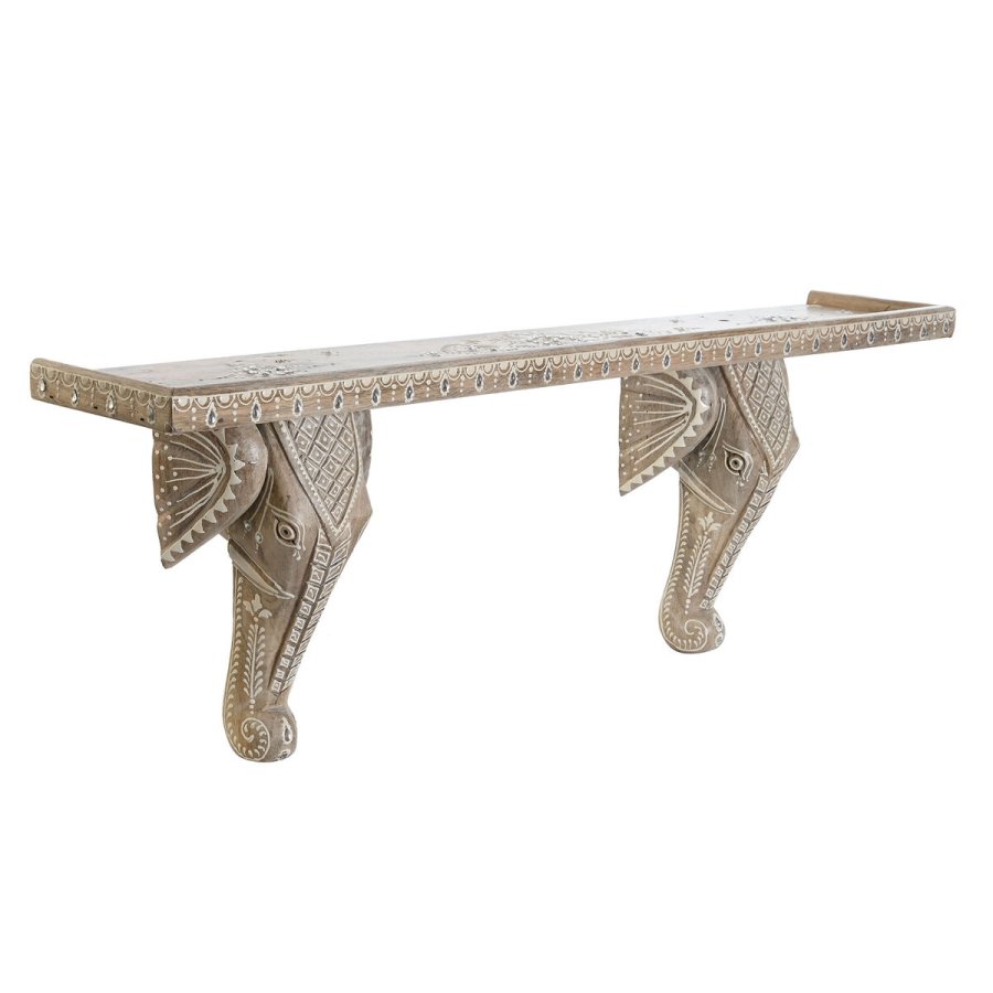 Hylder DKD Home Decor Hvid Natur Mangotr 78 x 15 x 28 cm #2