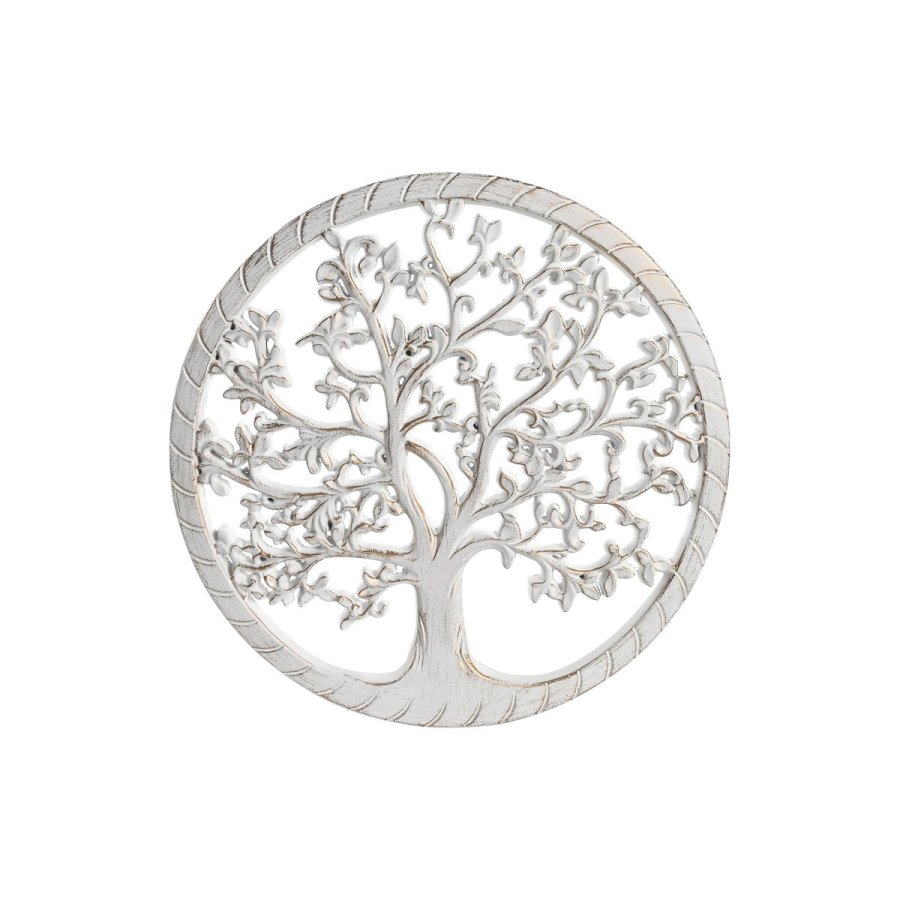 Vgdekoration DKD Home Decor Hvid Gylden Slvfarvet 40 x 1,5 x 40 cm #1