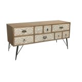 mbler DKD Home Decor 120 x 40 x 61 cm Gran Natur Metal Hvid #1