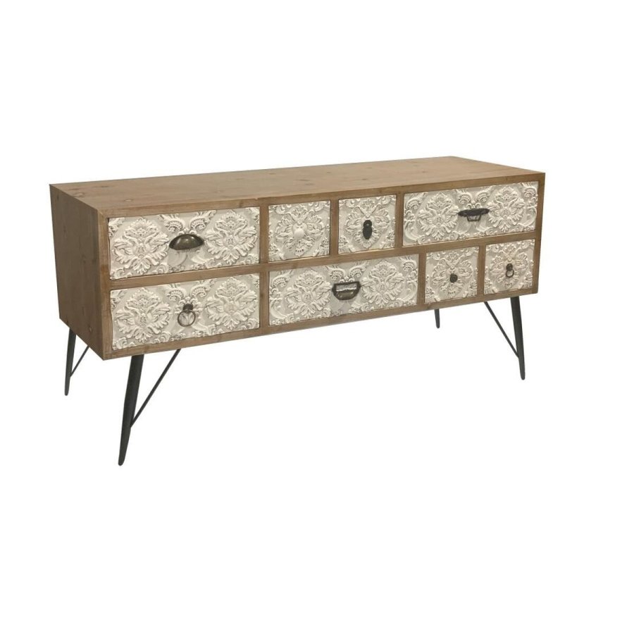 mbler DKD Home Decor 120 x 40 x 61 cm Gran Natur Metal Hvid #1