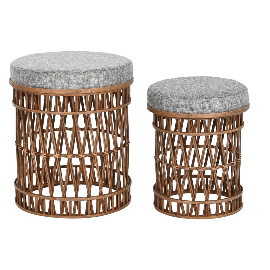 Fodsttte DKD Home Decor 40 x 40 x 48 cm Gr Brun Bambus Tropisk #1