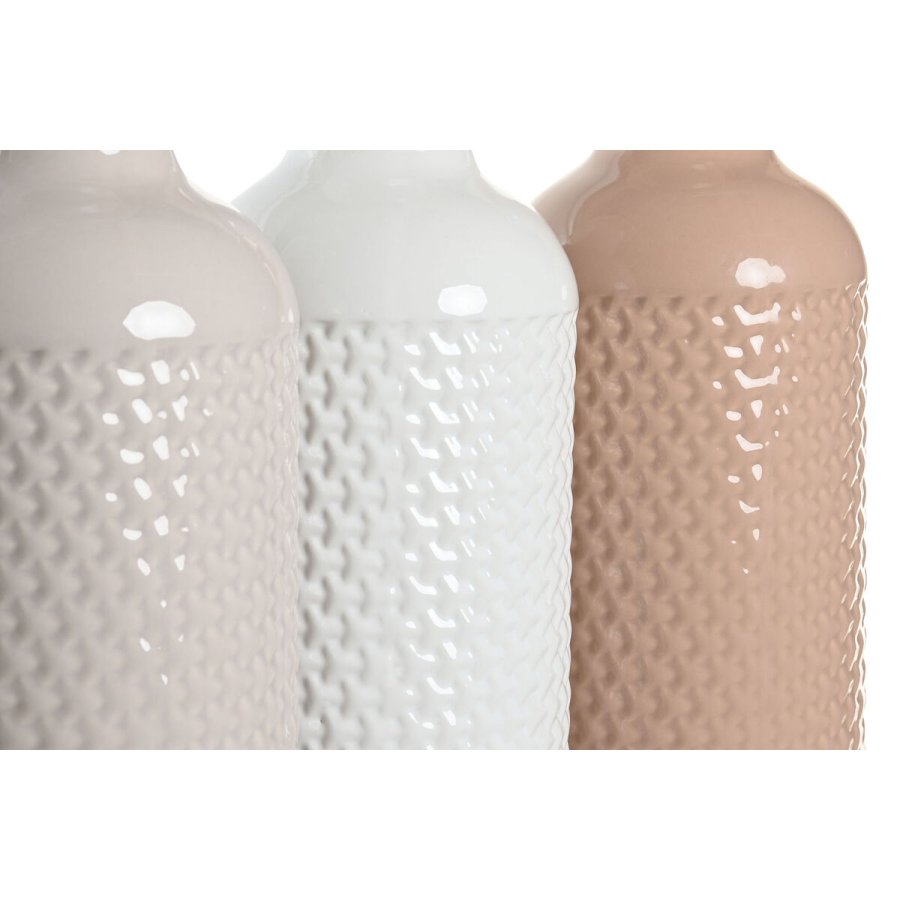 Vase DKD Home Decor Terrakotta Malva Lyserd Dolomite 13 x 13 x 41 cm (3 enheder) #2