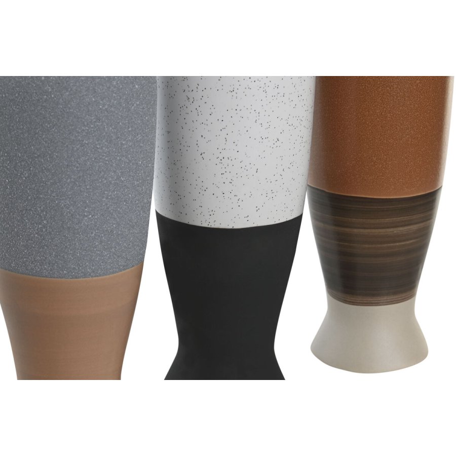 Vase DKD Home Decor Hvid Gr Terrakotta Porceln 9,6 x 9 x 28,6 cm 9,6 x 9 x 29 cm (3 enheder) #3