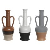 Vase DKD Home Decor Hvid Gr Terrakotta Porceln 12,7 x 12,5 x 30 cm (3 enheder) #1