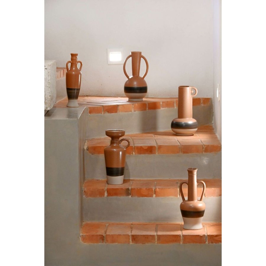 Vase DKD Home Decor Hvid Gr Terrakotta Porceln 13,3 x 11 x 27,3 cm 13,3 x 11 x 28 cm (3 enheder) #2