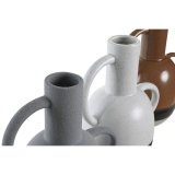 Vase DKD Home Decor Hvid Gr Terrakotta Porceln 19,5 x 12 x 22,6 cm (3 enheder) #3