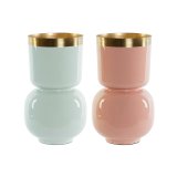 Vase DKD Home Decor Grn Gylden Koral Jern Lakeret 18 x 18 x 31 cm (2 enheder) #1