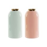 Vase DKD Home Decor Grn Gylden Koral Jern Lakeret 13 x 13 x 25 cm (2 enheder) #4