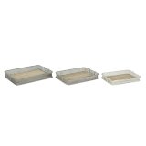 Bakkest DKD Home Decor 53 x 38 x 8 cm Metal Multifarvet (3 enheder) #1