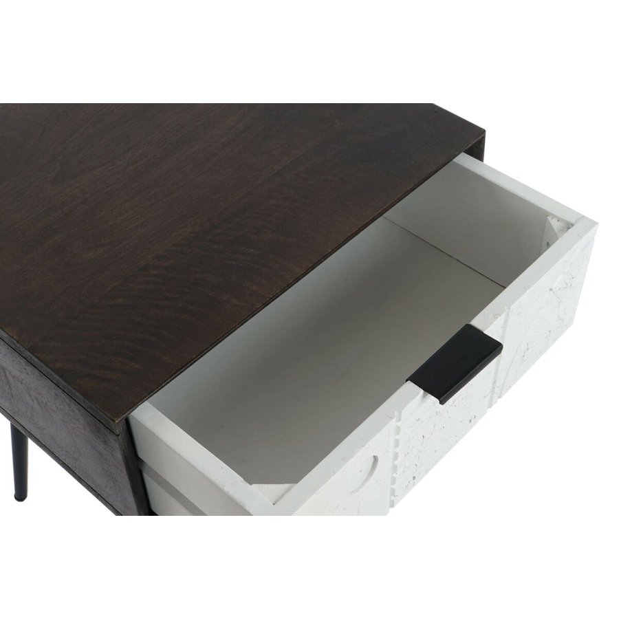 Natbord DKD Home Decor 45 x 38 x 50 cm Sort Metal Hvid Mangotr Wengue #13