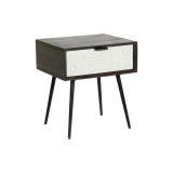 Natbord DKD Home Decor 45 x 38 x 50 cm Sort Metal Hvid Mangotr Wengue #1