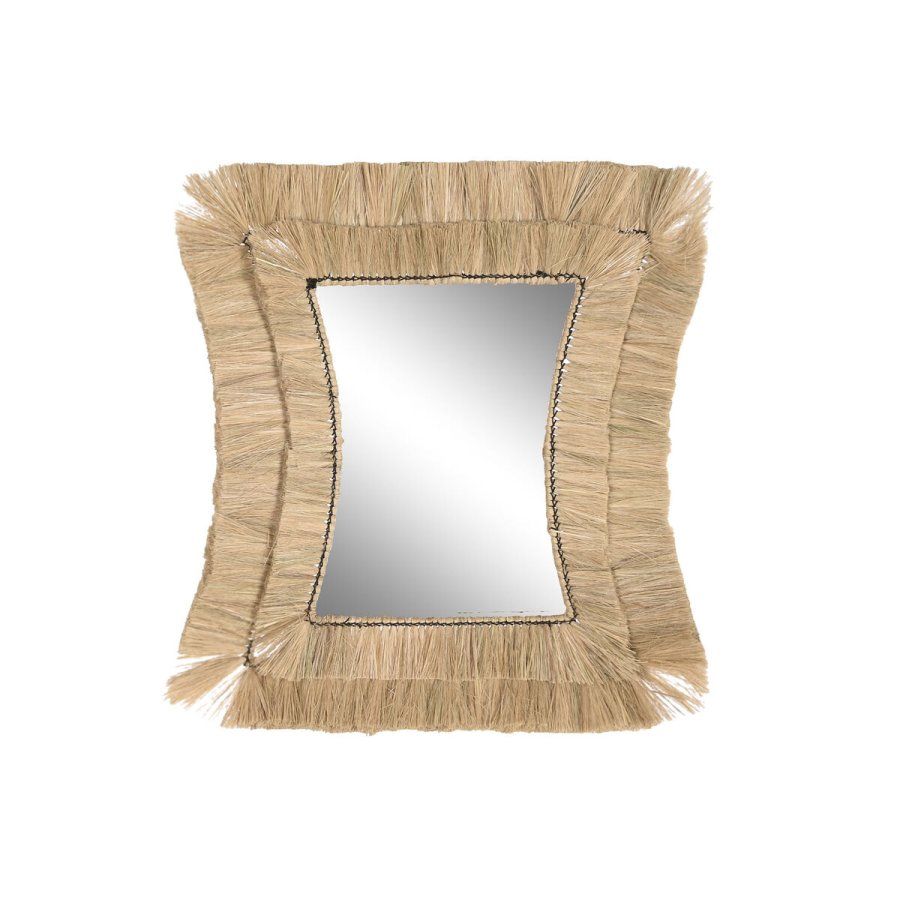 Vgspejl DKD Home Decor 62 x 4 x 70 cm Krystal Bali Jute #1