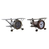 Namizna ura DKD Home Decor 35 x 21 x 14 cm Fly Krystal Aluminium Jern (2 enheder) #1