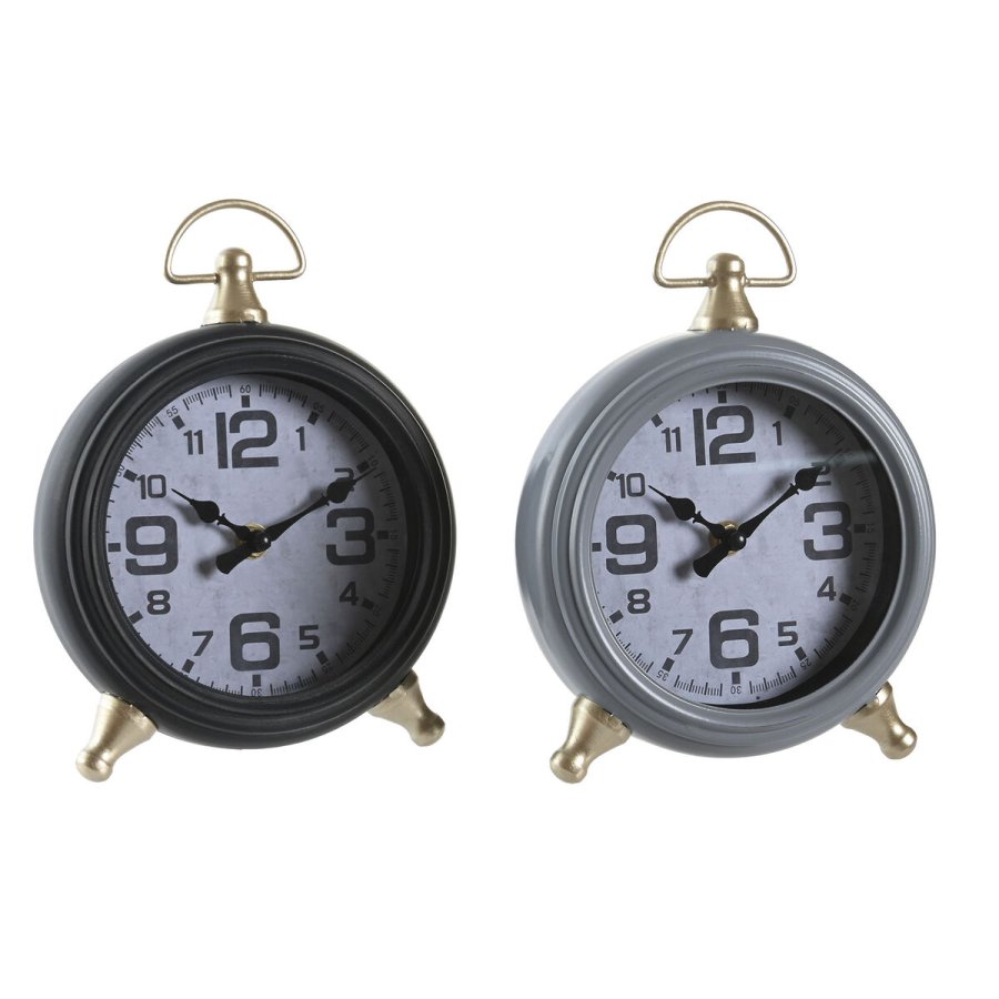 Namizna ura DKD Home Decor Sort Gr Gylden Traditionel (2 enheder) #1