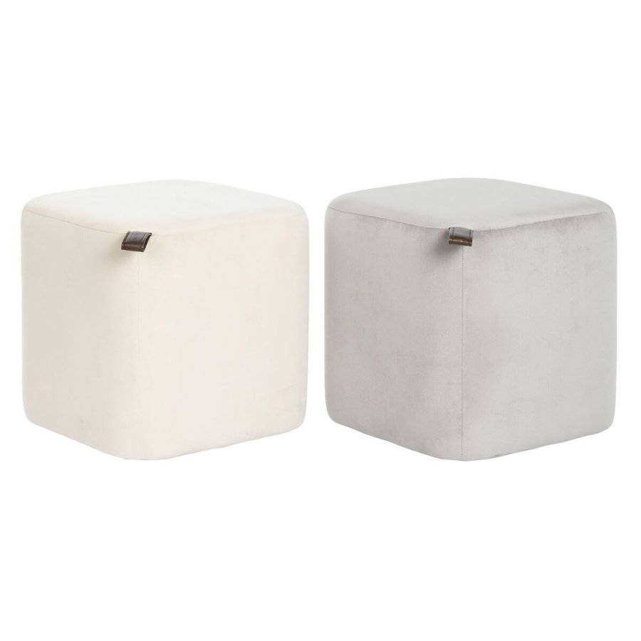 Fodsttte DKD Home Decor Gul Bl Beige Gr Scandi 35 x 35 x 35 cm (2 enheder) #1