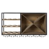Flaskereol DKD Home Decor 80 x 24 x 44 cm Gran Natur Sort Metal Brun Tr MDF #7