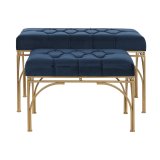 Stol DKD Home Decor Bl Gylden Metal 80 x 40 x 48 cm (2 enheder) #13