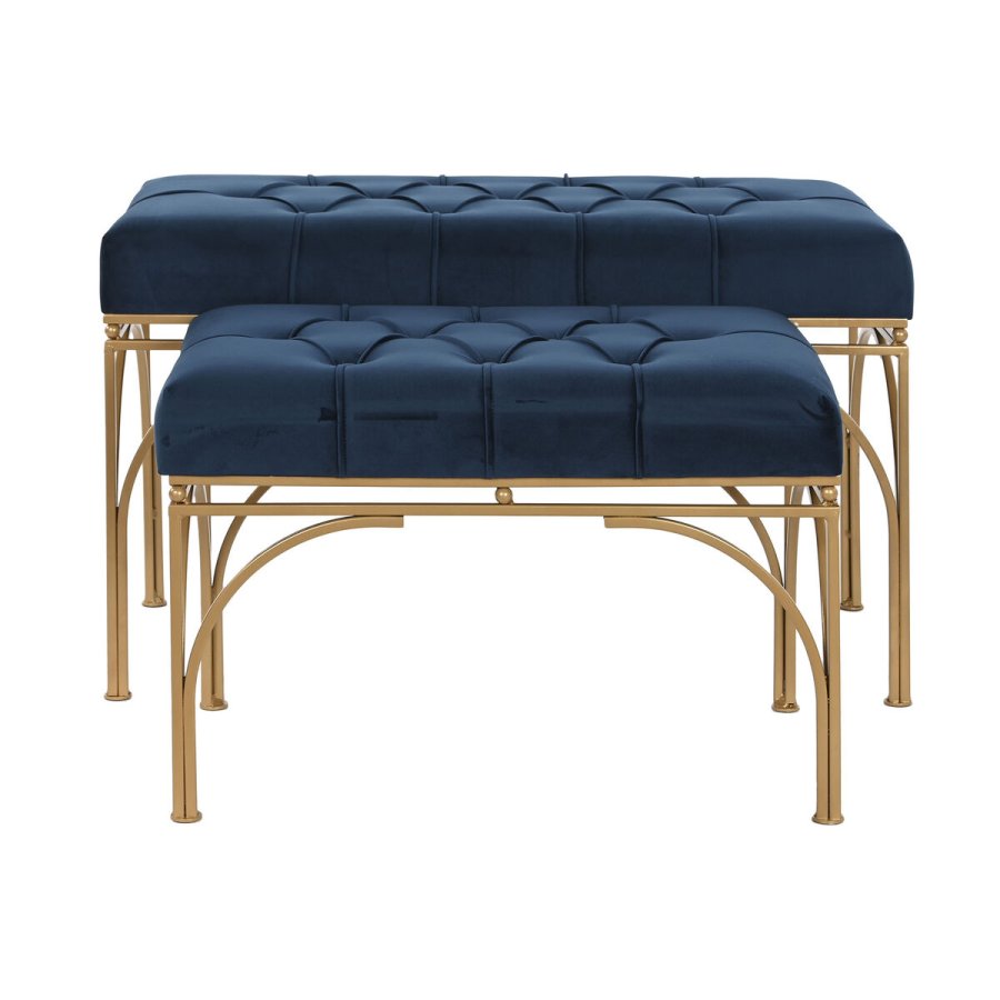 Stol DKD Home Decor Bl Gylden Metal 80 x 40 x 48 cm (2 enheder) #13