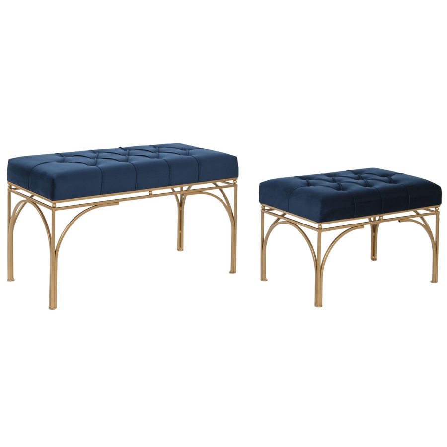 Stol DKD Home Decor Bl Gylden Metal 80 x 40 x 48 cm (2 enheder) #1