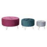 Fodsttte DKD Home Decor 80 x 80 x 45 cm Metal Polyester Fljl #1