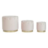 Fodsttte DKD Home Decor Pink Gylden Tr MDF Fljl 60 x 60 x 54 cm (3 enheder) #1