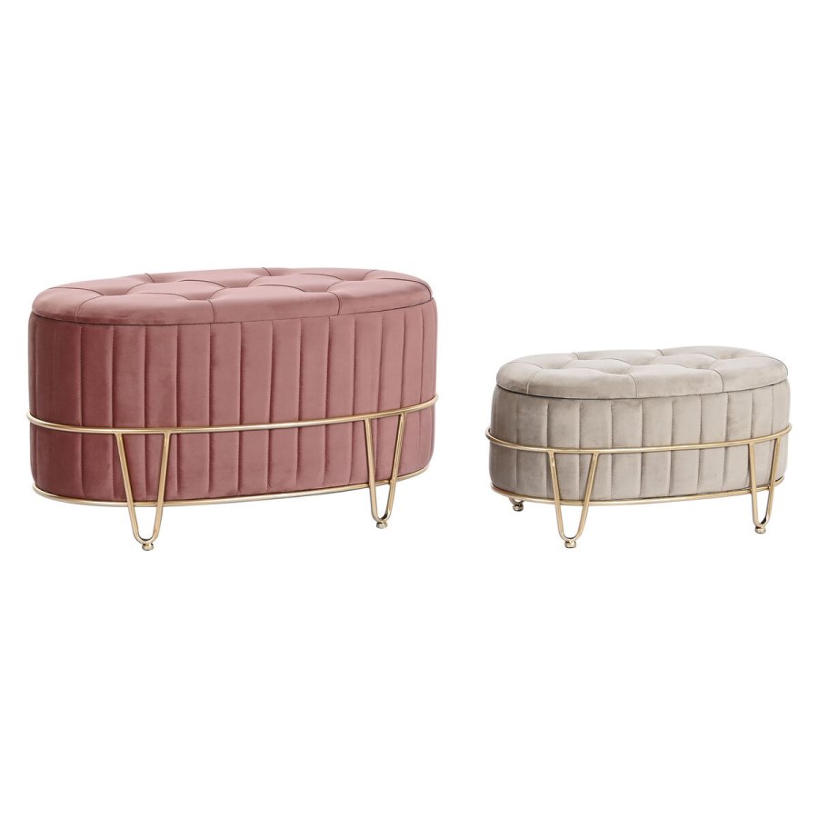 Stol DKD Home Decor 80 x 42 x 45 cm Gr Gylden Metal Bourgogne #1