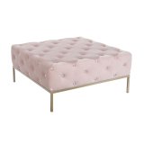Stol DKD Home Decor Pink Gylden Metal 100 x 100 x 45 cm #1