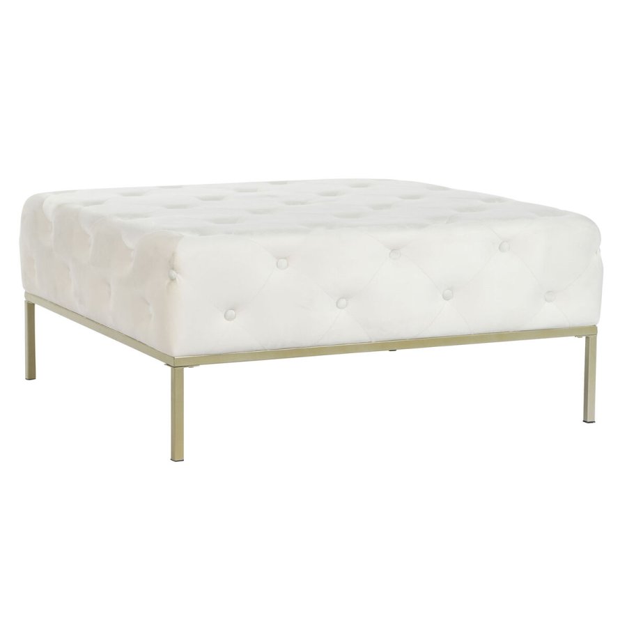 Stol DKD Home Decor Hvid Gylden Metal 100 x 100 x 45 cm #1