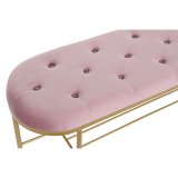 Stol DKD Home Decor 100 x 35 x 40 cm Pink Gylden Metal #13