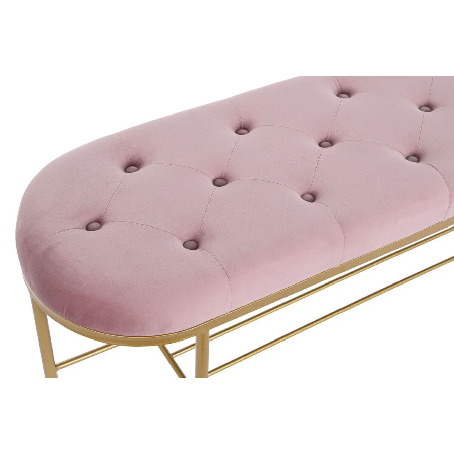 Stol DKD Home Decor 100 x 35 x 40 cm Pink Gylden Metal #13