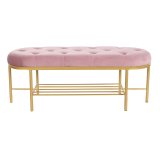 Stol DKD Home Decor 100 x 35 x 40 cm Pink Gylden Metal #9