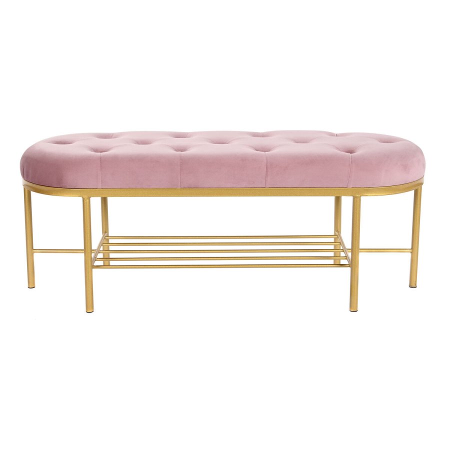 Stol DKD Home Decor 100 x 35 x 40 cm Pink Gylden Metal #9