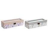ske til ure DKD Home Decor Hvid Gr Syren Lyserd Krystal 33 x 11 x 9 cm (2 enheder) #1